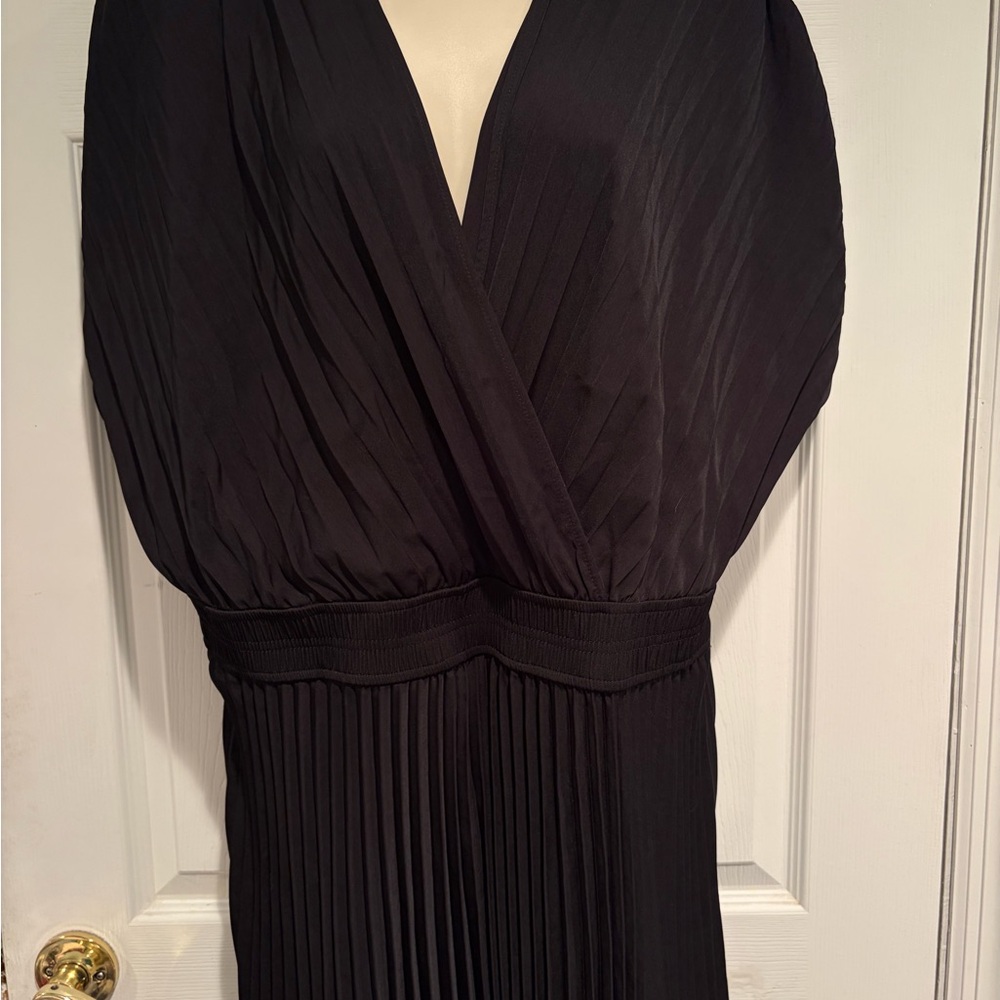 City Chic Elia Black Pleated‎ Midi Dress US 16 NWT Elegant Cocktail Party Dress